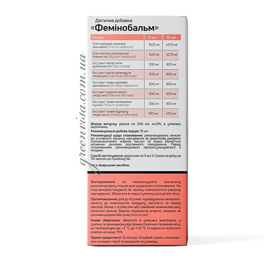 Фемінобальм фітобальзам, 200 мл 1