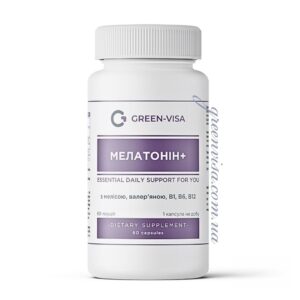 Мелатонін+ з мелісою, валер'яною, В1, В6, В12, 60 капсул Фітофорте 1.0